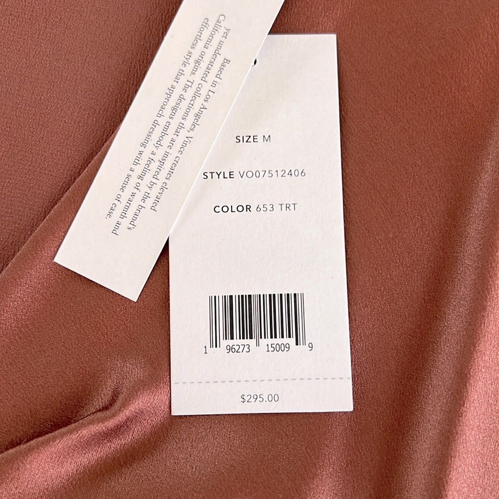 Vince terracotta silk blouse NWT - Picture 3 of 8
